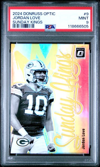 Jordan Love 2024 Panini Donruss Optic Sunday Kings SSP PSA 9