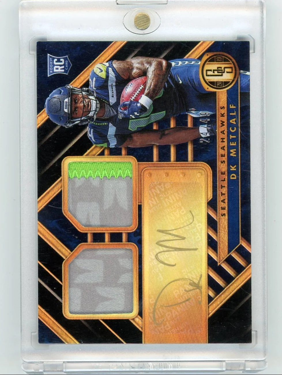 DK Metcalf 2019 Panini Gold Standard Rookie Patch Auto #'d 24/49