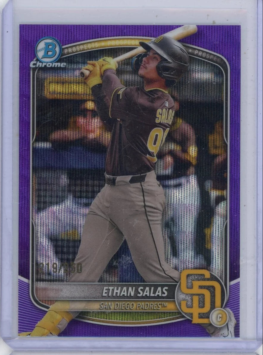 Ethan Salas 2025 Bowman Chrome Purple Wave Ref. #'d 219/250