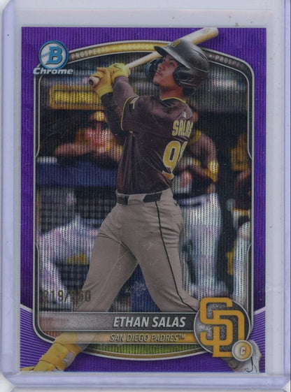Ethan Salas 2025 Bowman Chrome Purple Wave Ref. #'d 219/250