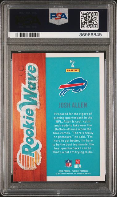 Josh Allen 2018 Panini Playoff Rookie Wave PSA 9