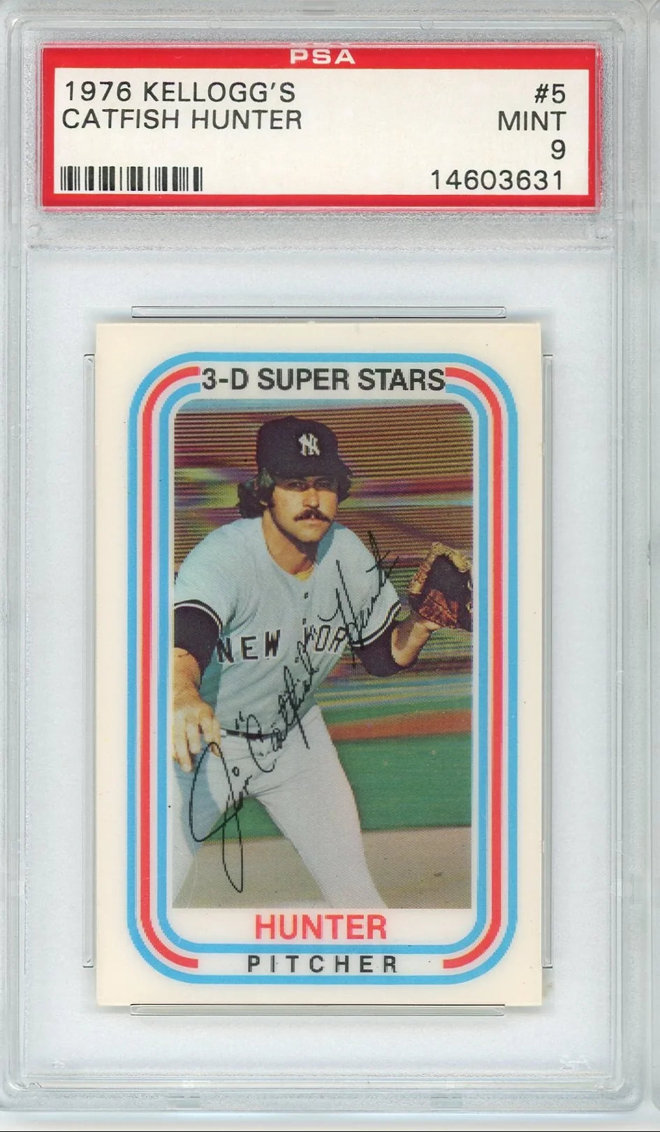 Catfish Hunter 1976 Kellogg's 3-D Super Stars #5 PSA 9