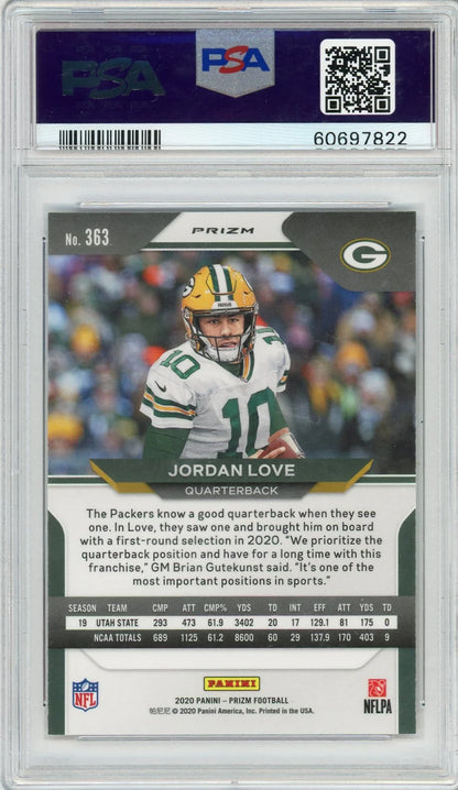 Jordan Love 2020 Panini Prizm Rookie Red/White/Blue #363 PSA 10