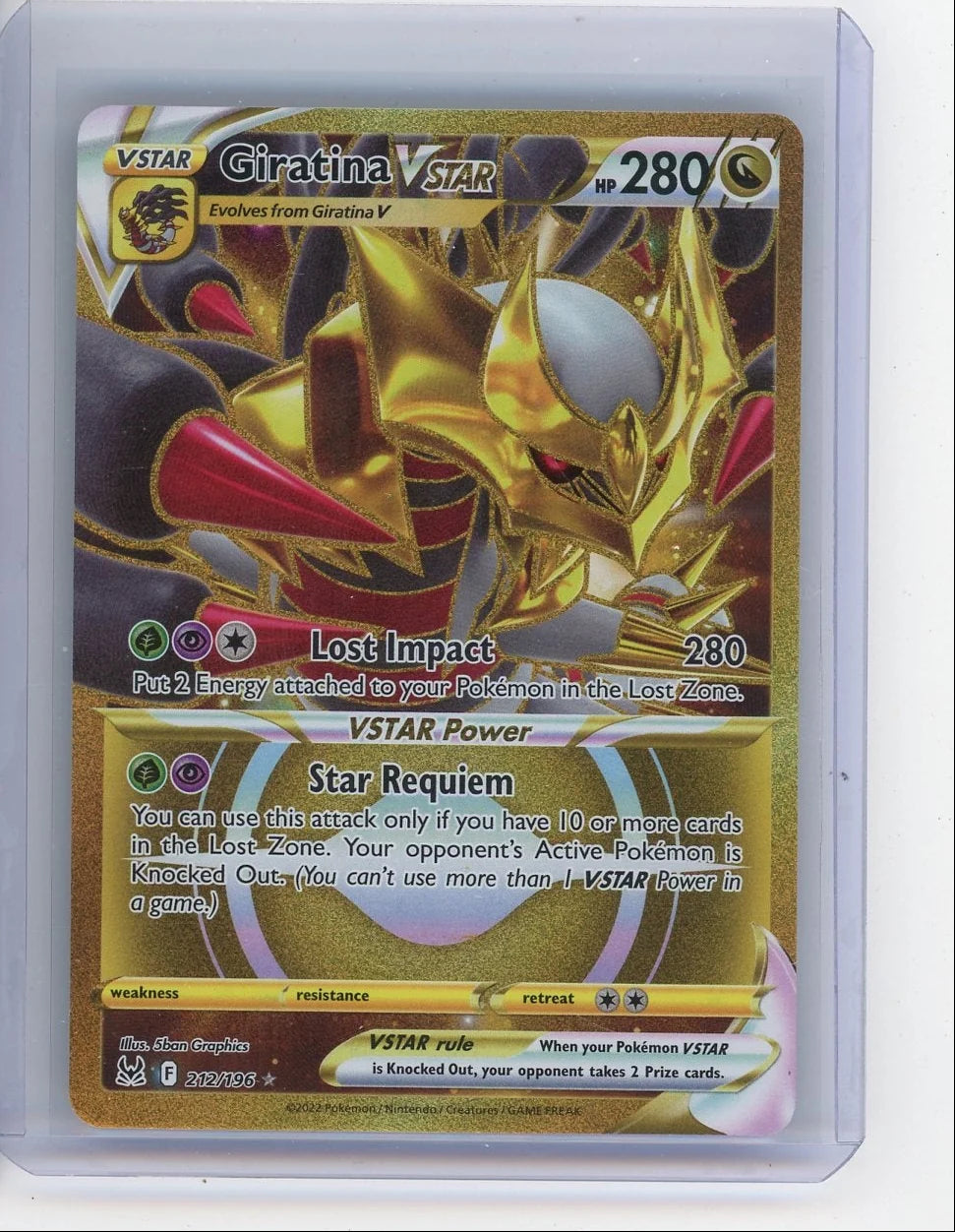 Giratina VSTAR 2022 Pokemon Lost Origin Secret rare #212/196