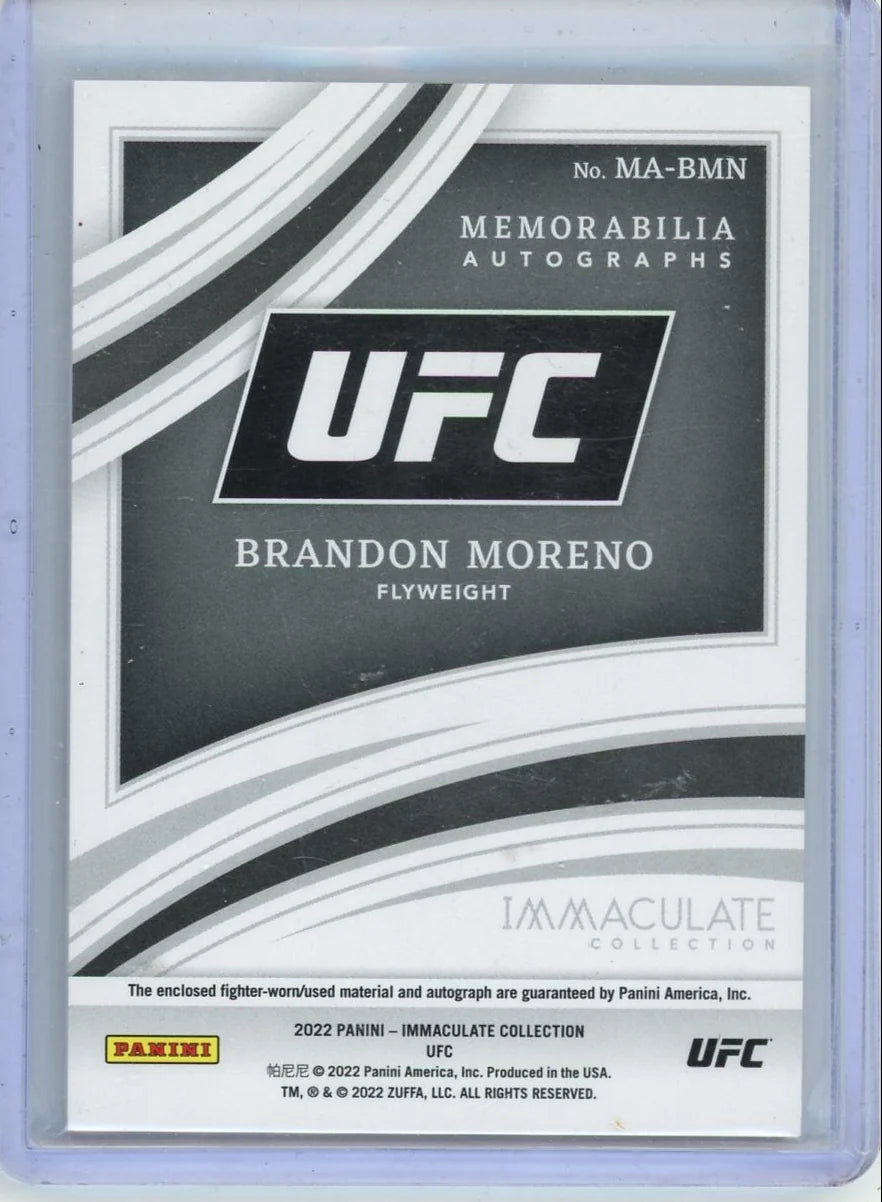 Brandon Moreno 2022 Panini Immaculate Memorabilia Autograph #'d 05/49
