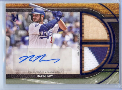 Max Muncy 2025 Topps Museum Collection Dual Relic Autograph #'d 13/20