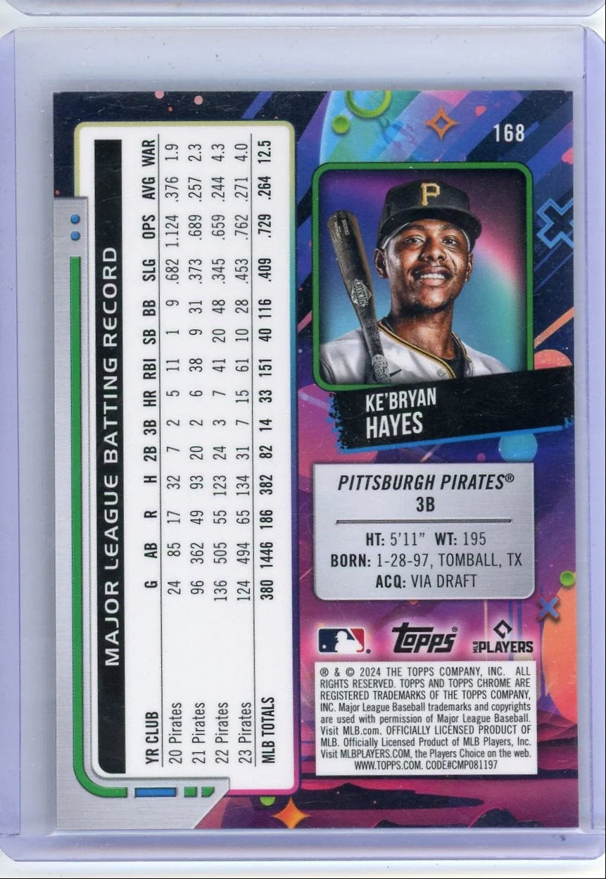 Ke'Bryan Hayes 2024 Topps Chrome Cosmic red lunar ref. #'d 1/5