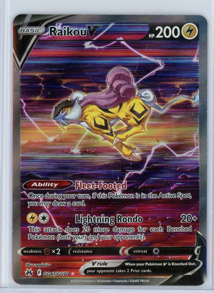 Raikou V Pokémon Crown Zenith Galarian Gallery #GG41/GG70