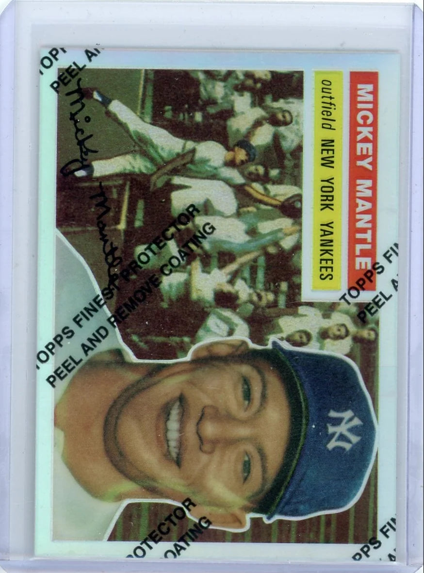 Mickey Mantle 1996 Topps Chrome Reprint Refractor w/ peel #135