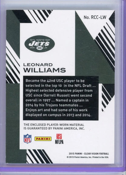 Leonard Williams 2015 Panini Clear Vision RC #'d 12/49