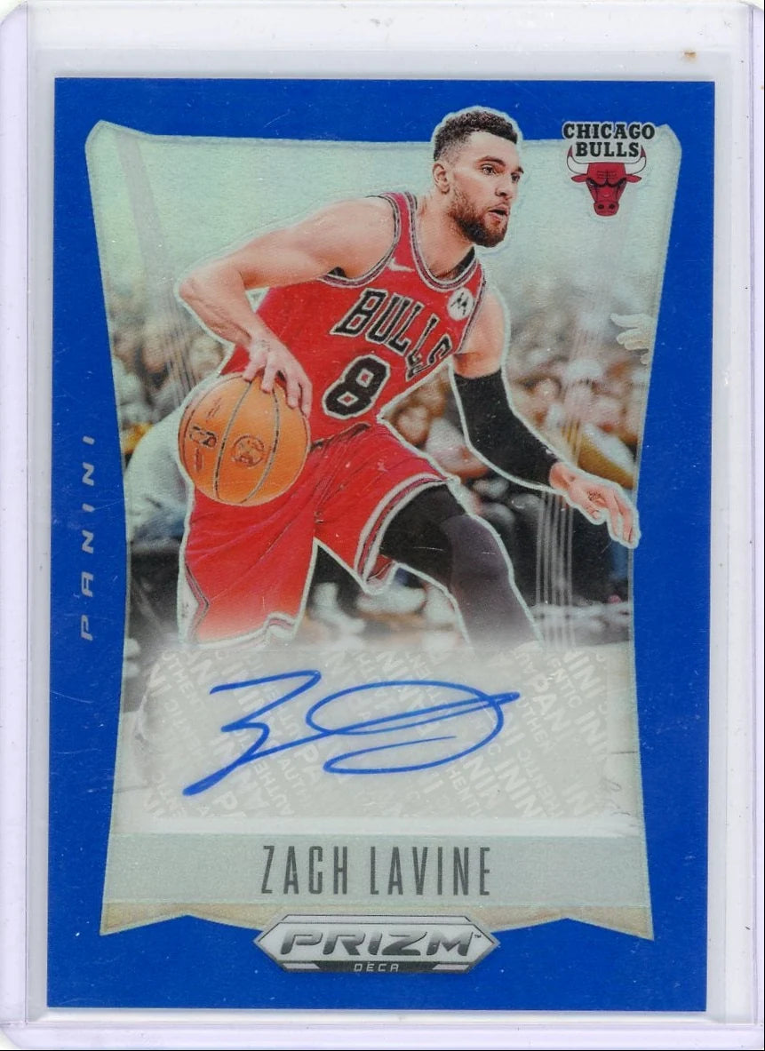 Zach Lavine 2023-24 Panini Prizm Deca Blue Autograph #'d 08/35 (Jersey match)