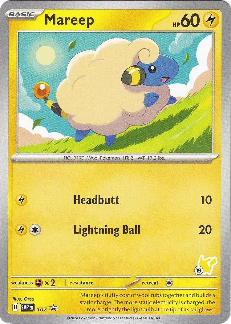 Mareep - Pikachu 19 (107) (Battle Academy 2024) (BA24)