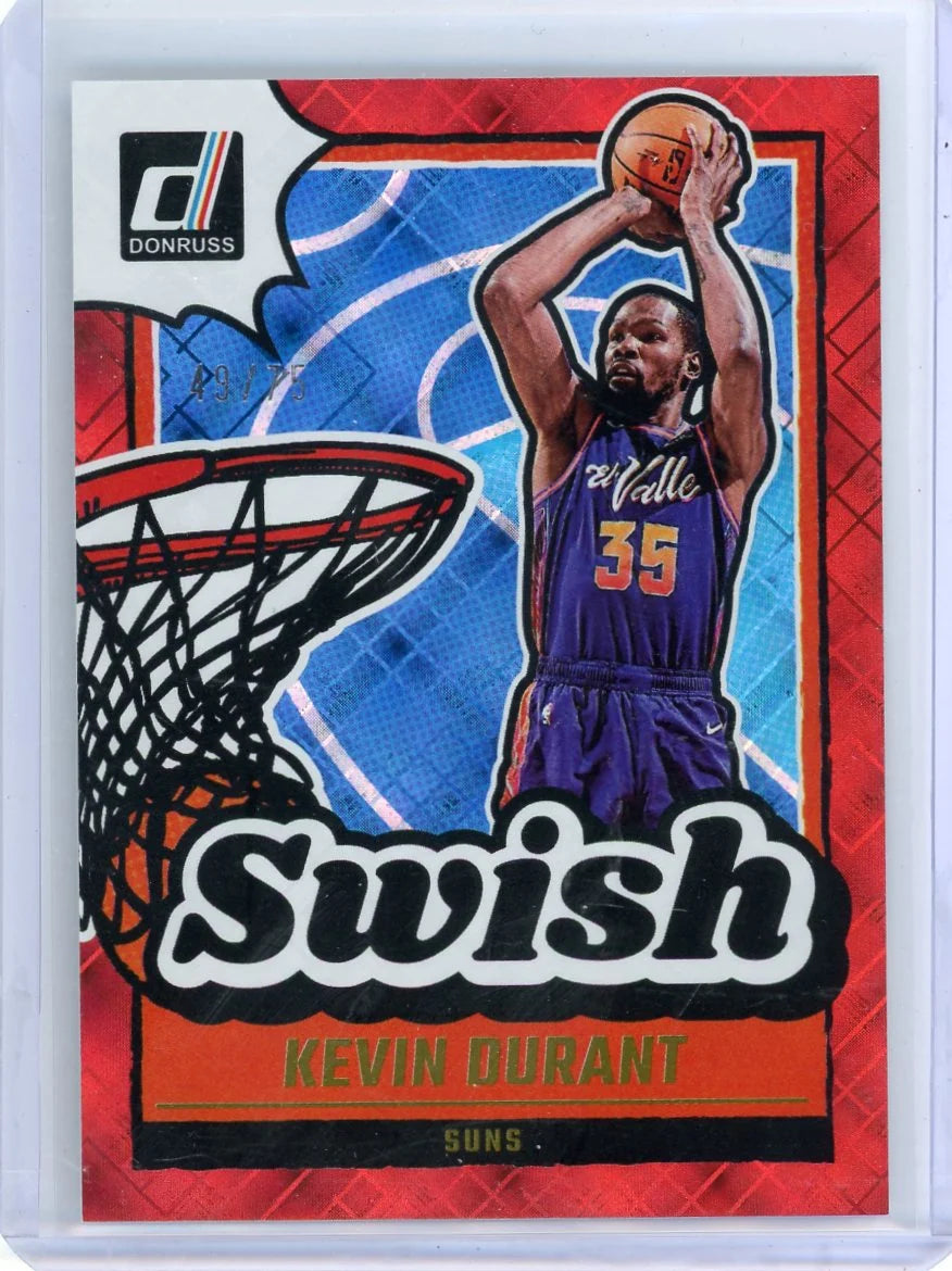 Kevin Durant 2024-25 Panini Donruss Swish Diamond Red #'d 49/75