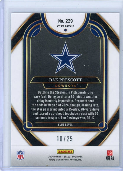 Dak Prescott 2024 Panini Select Tie Dye #'d 10/25