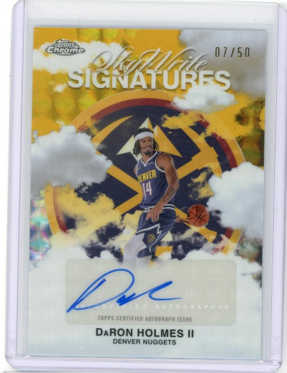 DaRon Holmes II 2025 Topps Chrome Basketball Skywrite Signatures Gold Geometric #'d 07/50