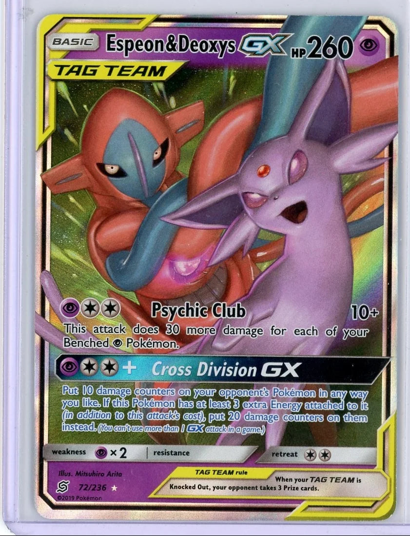 Espeon & Deoxys GX Tag Team Pokémon Unified Minds #72/236