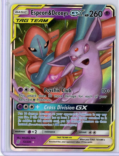 Espeon & Deoxys GX Tag Team Pokémon Unified Minds #72/236