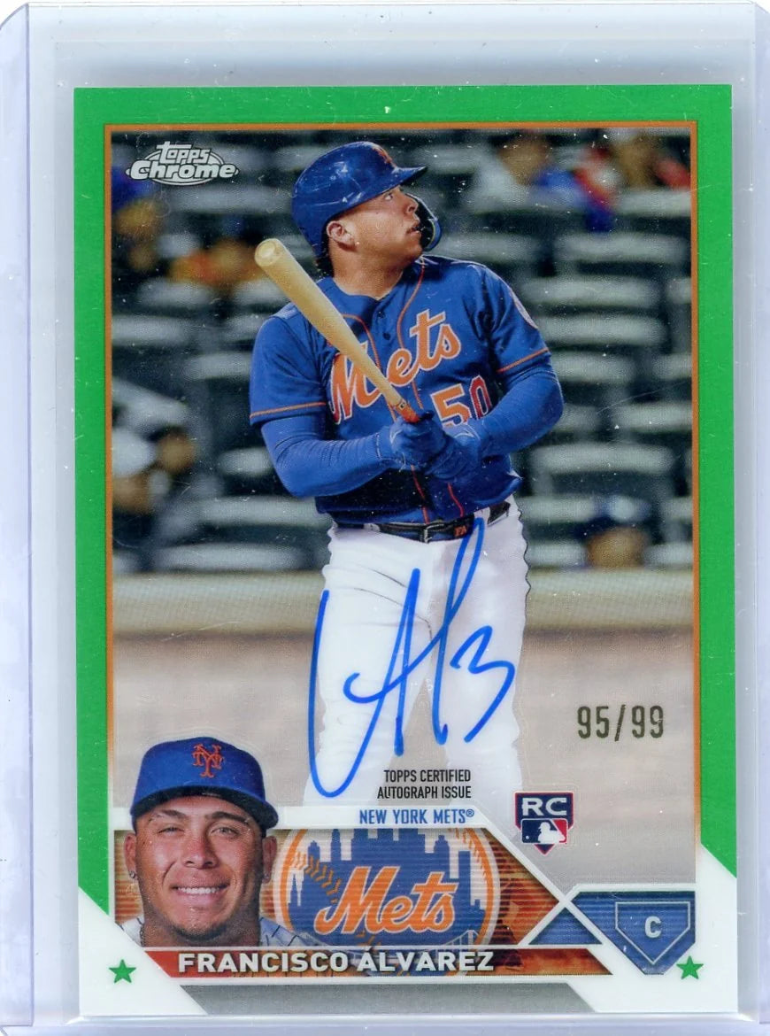 Francisco Alvarez 2023 Topps Chrome Green Refractor Auto RC #'d 95/99