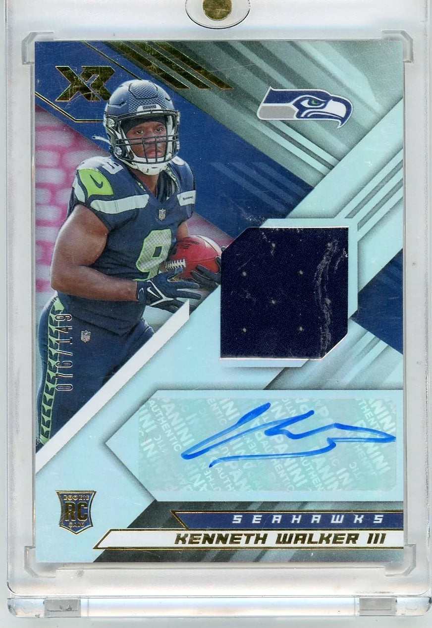 Kenneth Walker III 2022 Panini XR Rookie Patch Autographs 076/149