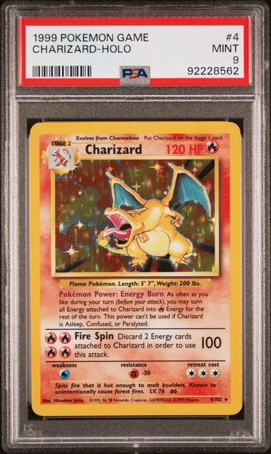 Charizard 1999 Pokemon Base Set holo #4/102 PSA 9