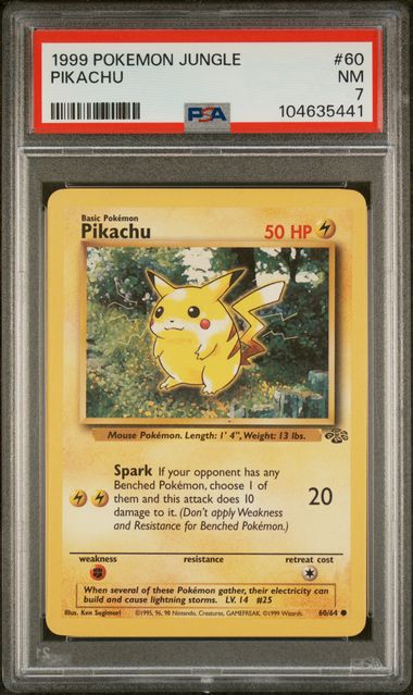 Pikachu 1999 Pokemon Jungle non holo #60/64 PSA 7