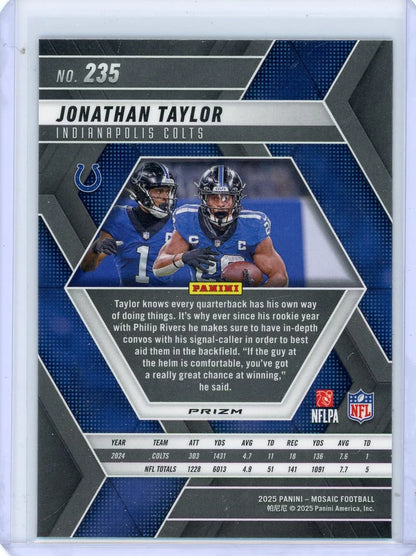Jonathan Taylor 2025 Panini Mosaic Genesis SSP