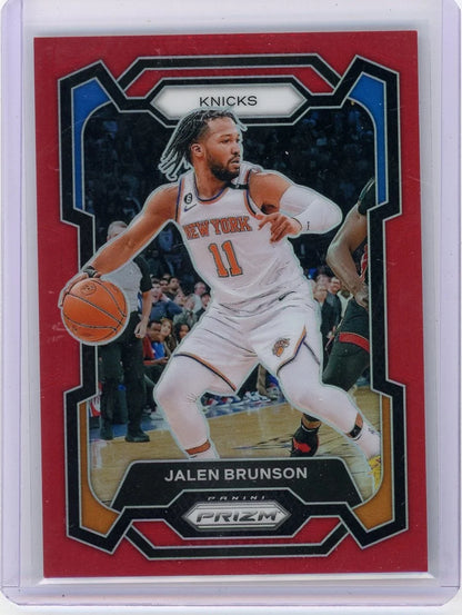 Jalen Brunson 2023-24 Panini Prizm Red Prizm #'d 008/299