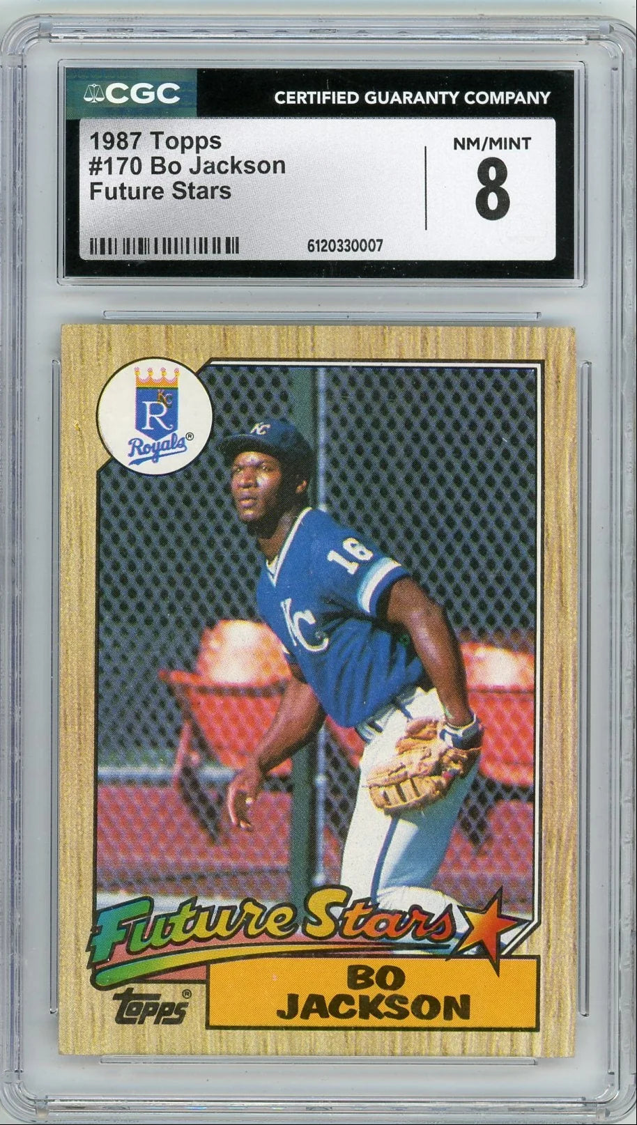 Bo Jackson 1987 Topps Tiffany Future Stars CGC 8
