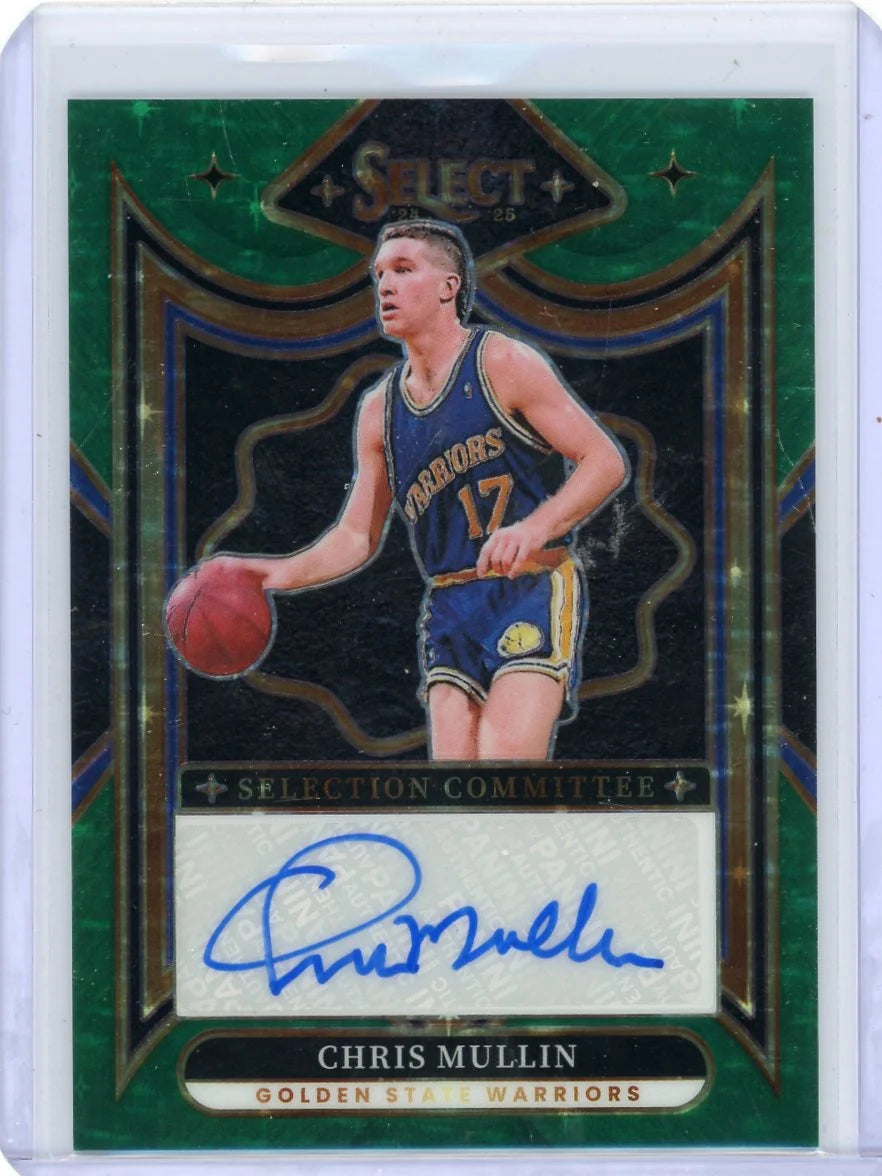 Chris Mullin 2024-25 Panini Select Selection Committee Autograph Green Prizm #'d 34/49