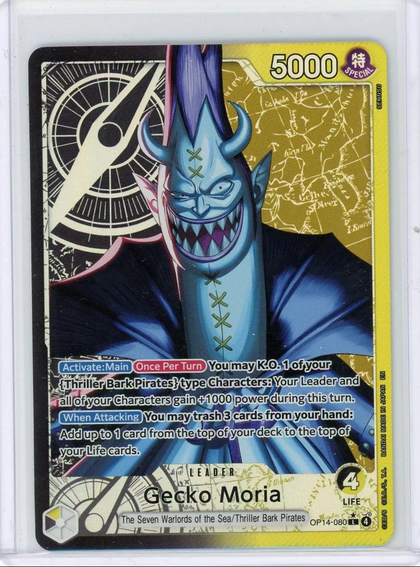 Gecko Moria One Piece The Azure Sea's Seven Leader Alt. Art #OP14-080