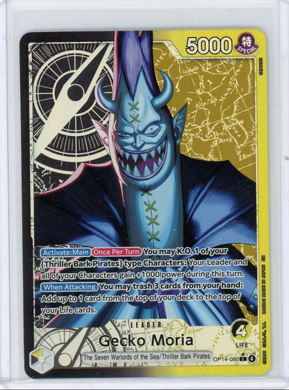 Gecko Moria One Piece The Azure Sea's Seven Leader Alt. Art #OP14-080