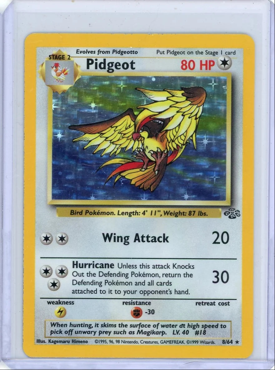 Pidgeot 1999 Pokemon Jungle rare holo #8/64