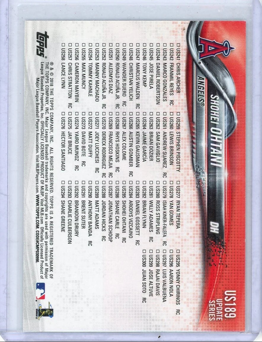 3-Game HR Streak (Shohei Ohtani) 2018 Topps Update Series #US189