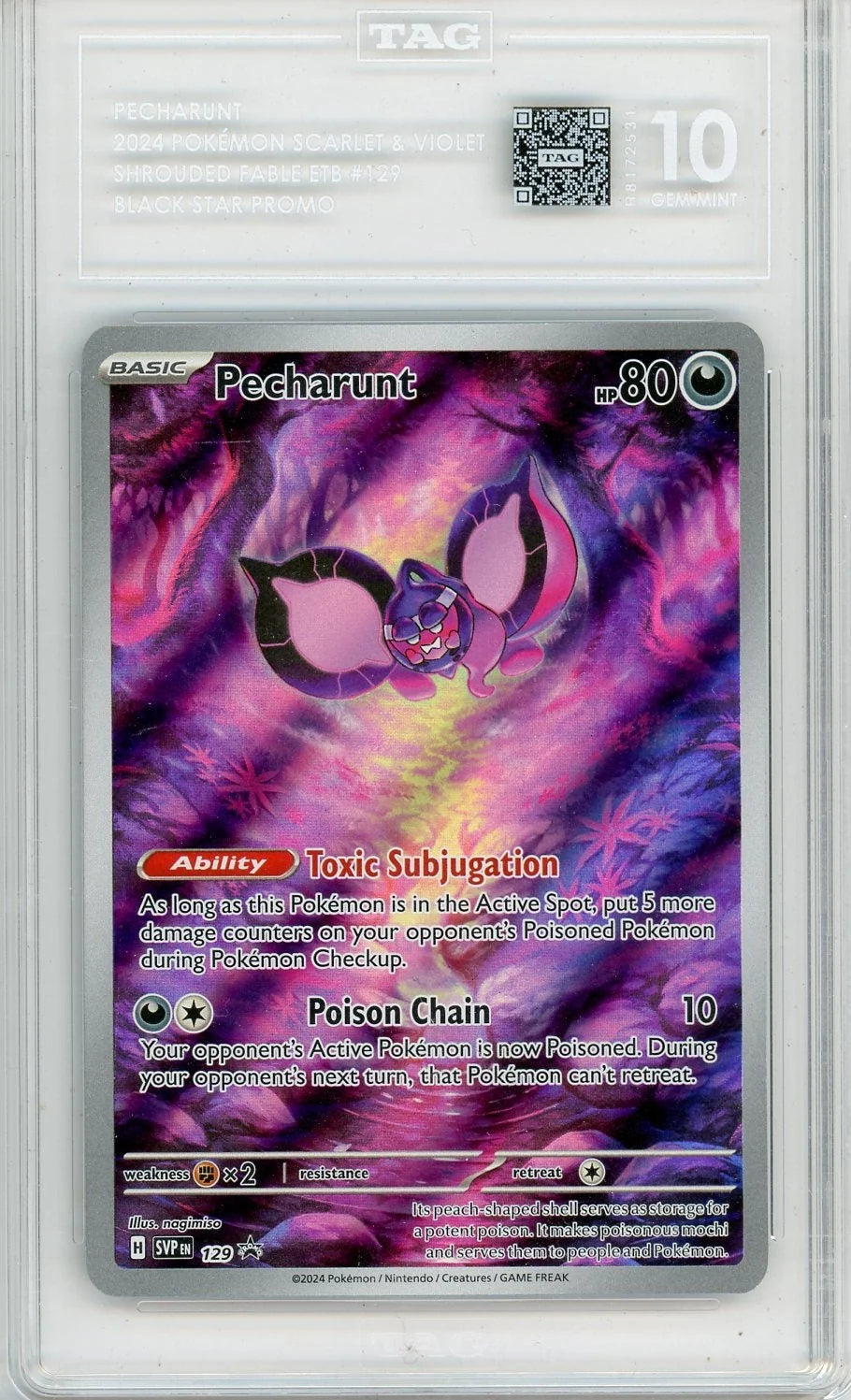 Pecharunt Pokémon Shrouded Fable Black Star Promo #129 TAG 10