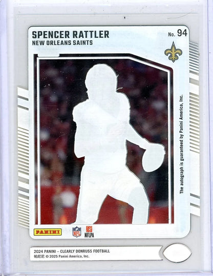 Spencer Rattler Panini Donruss Clearly Auto #94