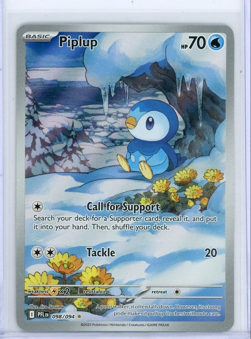 Piplup Pokémon Phantasmal Flames Illustration Rare #098/094