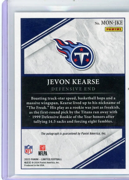 Jevon Kearse 2023 Panini Limited Limited Monikers 'The Freak' Emerald Spotlight Auto #'d 05/10