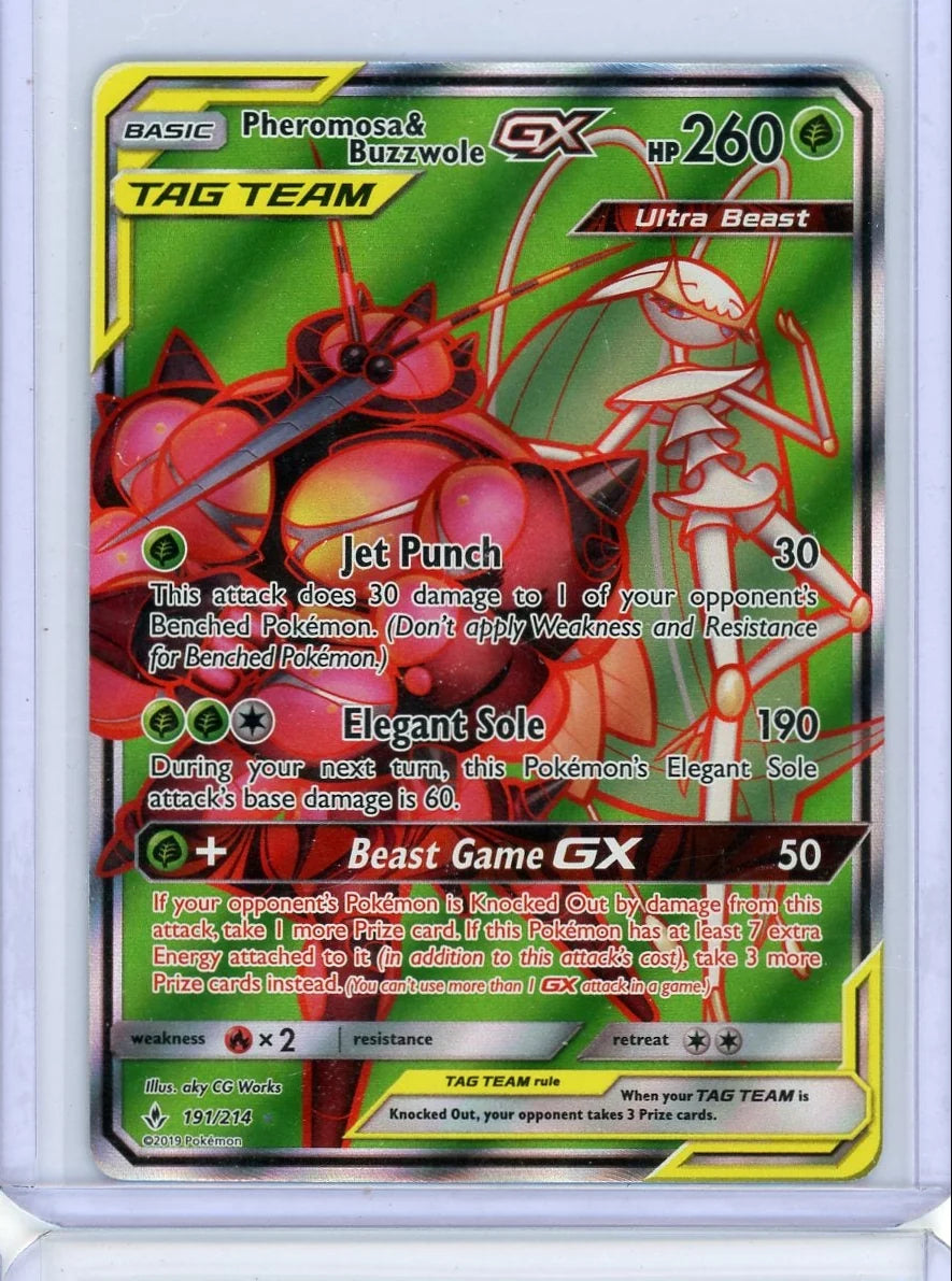 Pheramosa & Buzzwole GX Pokémon Unbroken Bonds Full-Art #191/214