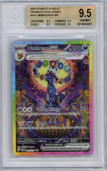 Umbreon ex Pokemon Prismatic Evolutions Special Illustration Rare 161/131 BGS 9.5