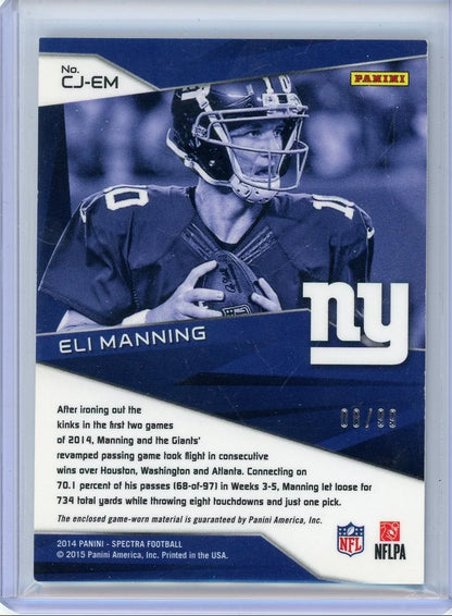 Eli Manning 2014 Panini Spectra Cornerstones relic #'d 08/99