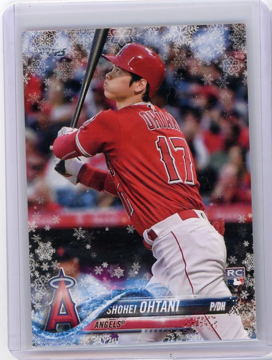 Shohei Ohtani 2018 Topps Holiday Metallic Snowflake SP rookie card