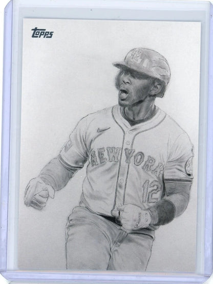 Francisco Lindor 2025 Topps Update Keegan Hall Artwork