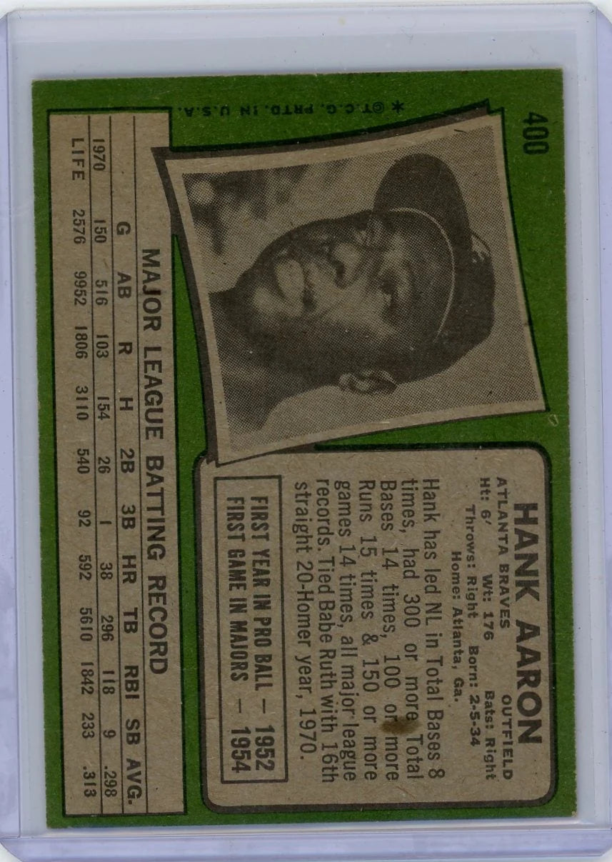 Hank Aaron 1971 Topps #400