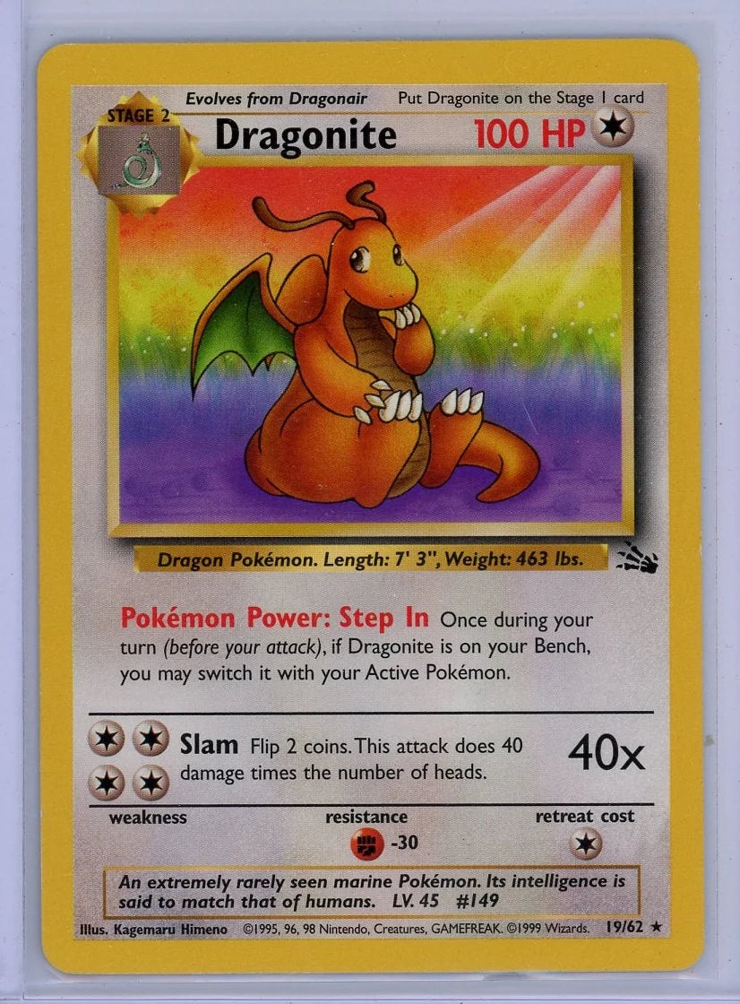 Dragonite Pokémon Fossil Rare #19/62