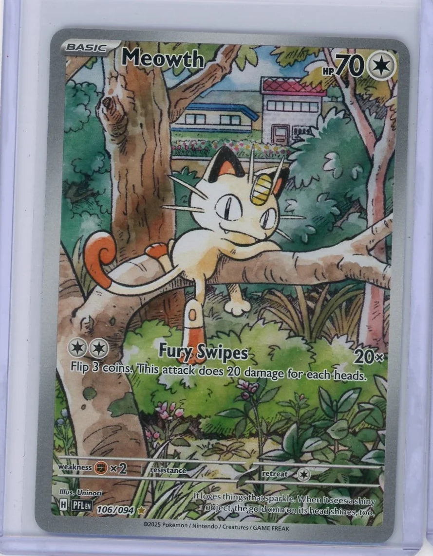Meowth Pokémon Phantasmal Flames Illustration Rare #106/094