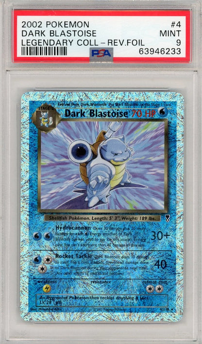 Dark Blastoise Pokémon Legendary Collection Reverse Foil 4/110 PSA 9