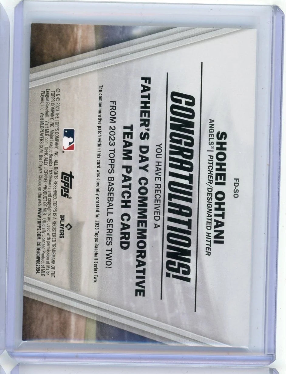Shohei Ohtani 2023 Topps Father's Day Commemorative relic