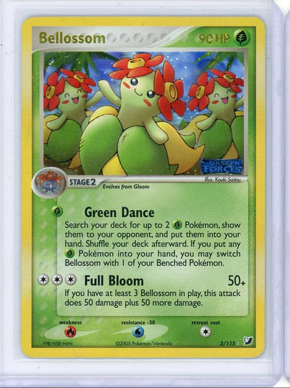 Bellossom 2005 Pokemon EX Unseen Forces reverse holo #3/115