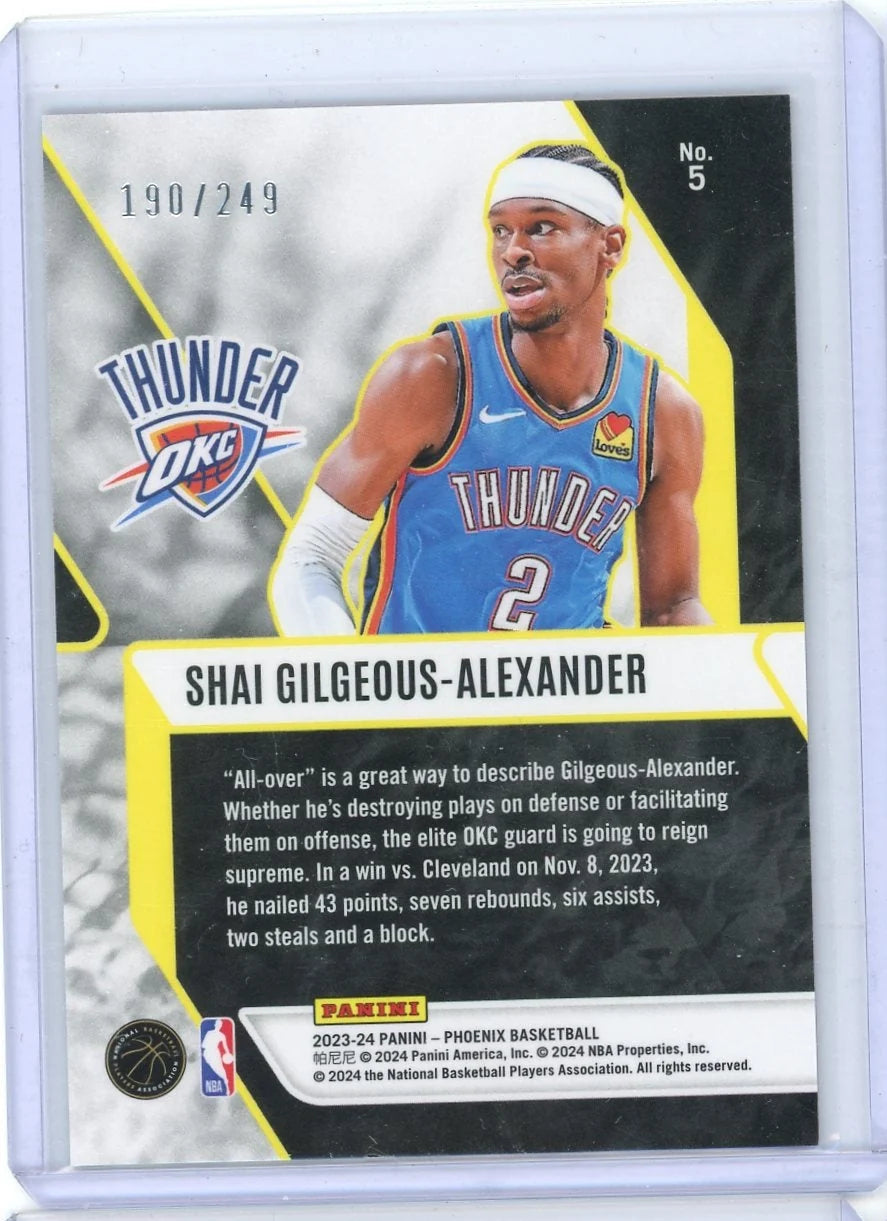 Shai Gilgeous-Alexander 2023-24 Panini Phoenix Fade to Black orange ice #'d 190/249