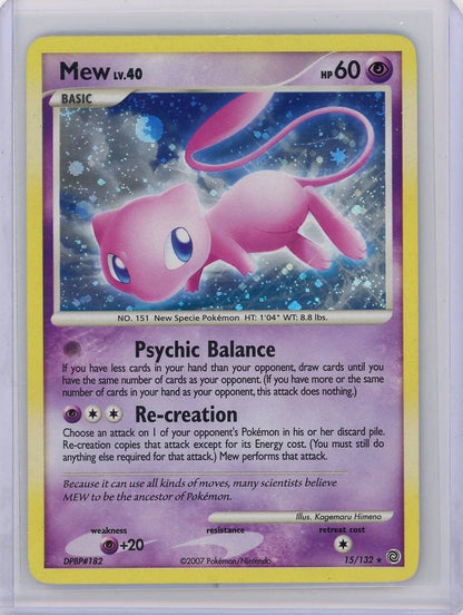 Mew Lv. 40 2007 Pokemon Secret Wonders holo #15/132 HP/DMG